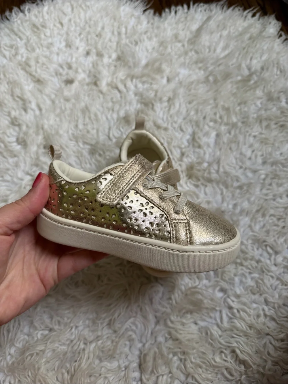 Carter's Metallic Gold Toddler Sneakers with Hook-and-Loop Strap